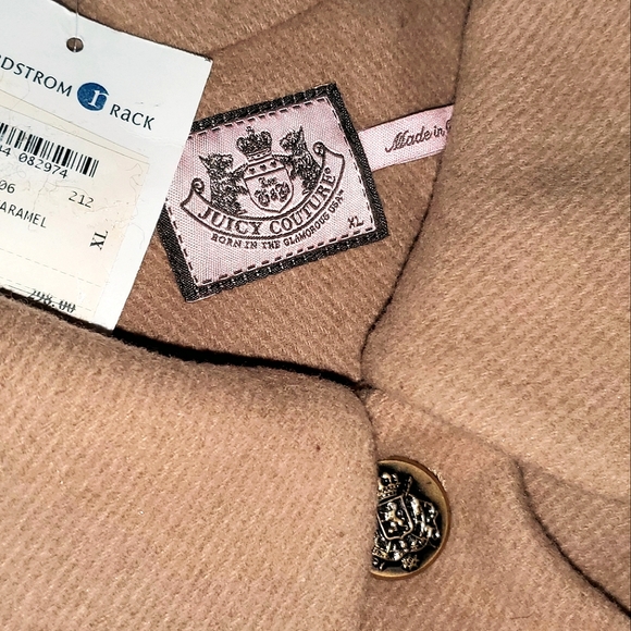 Juicy Couture Sweet Caramel Wool Dress Cape Jacket Size XL - Picture 6 of 7